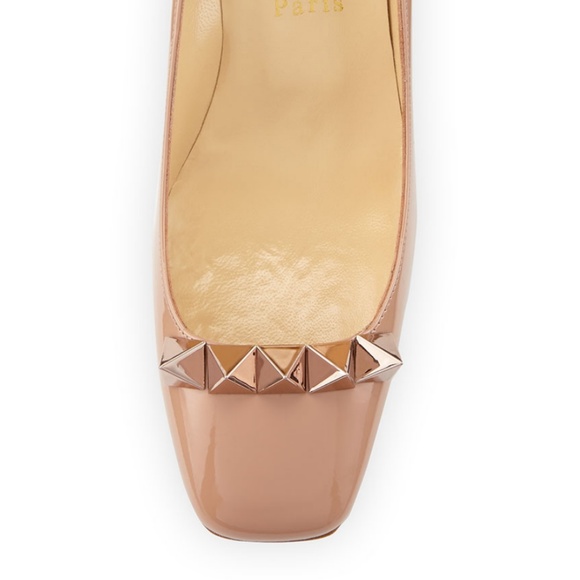 Christian Louboutin Nude Pyramidame BlockHeel Pump - Picture 2 of 3